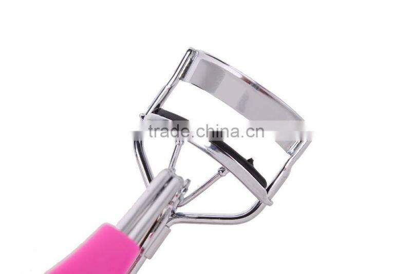 2016 hot sale coloful plastic handle covered metal eyelash curler