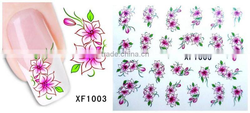 2016 newest XF series water nail art sticker transfer printing water decals nail art decoration