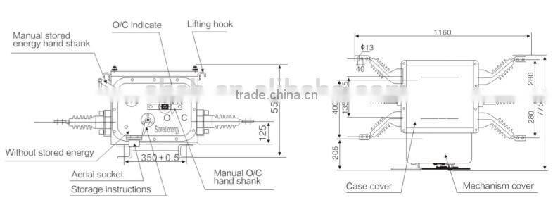 12KV ZW20Z-12 series outdoor high voltage vacuum circuit breaker