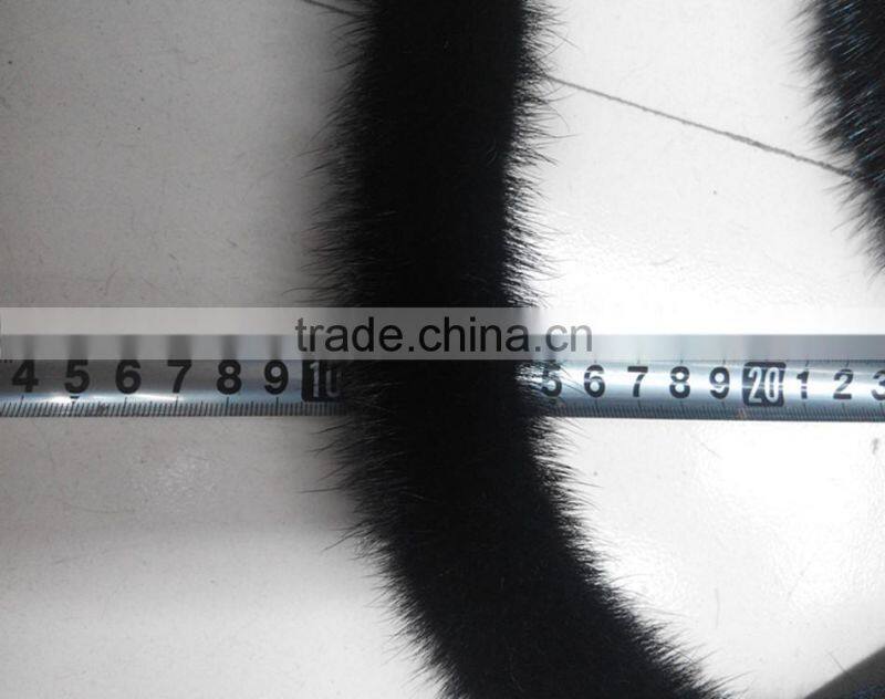 China Wholesale Dye Mink Fur Strip / Fur Collar / Real White Mink Fur Trimming