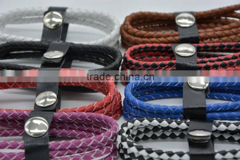 High speed leather braided cable usb data cable