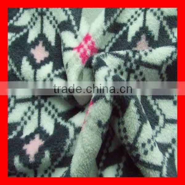 Printed Plaid Coral Fleece Fabric