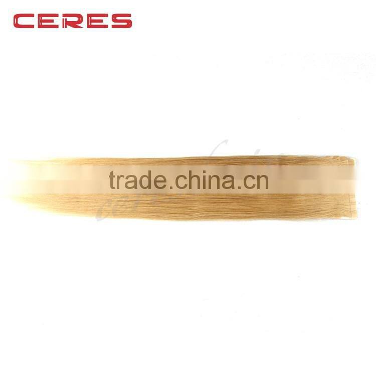 Curly skin weft brazilian virgin remy tape hair extensions
