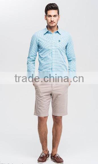 Men's Casual business Korea European cotton plaid shirt