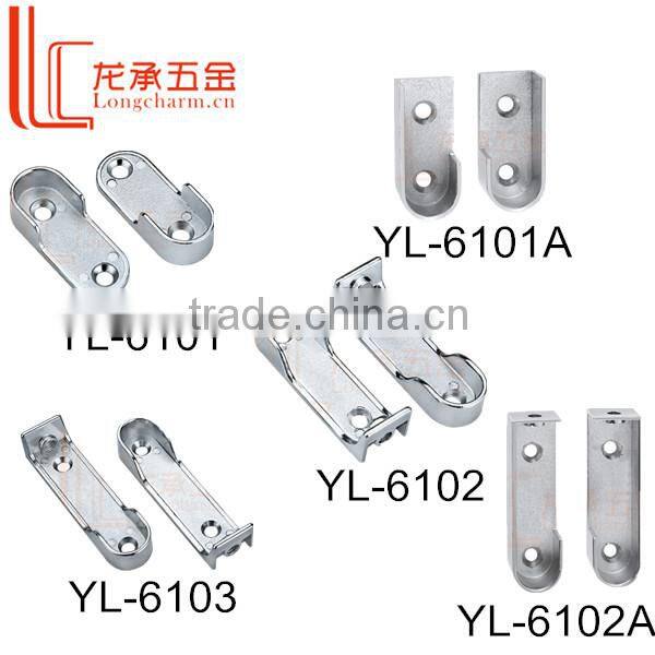 Chrome Rail Fittings Wardrobe Tube Clothes Hanging End Centre Brackets 25mm