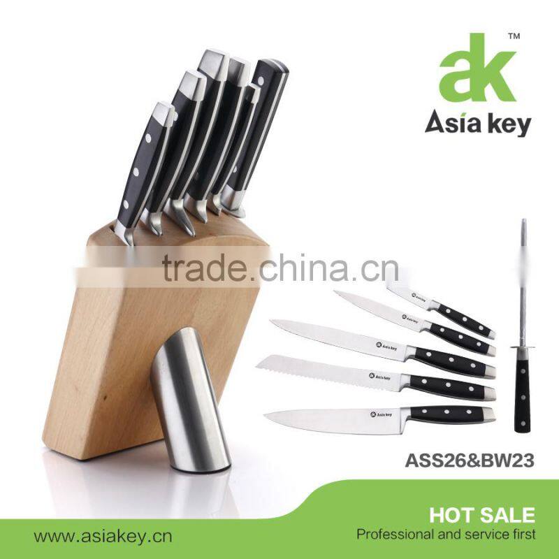 Hot sales kitchen stainless steel knife set with wooden handle