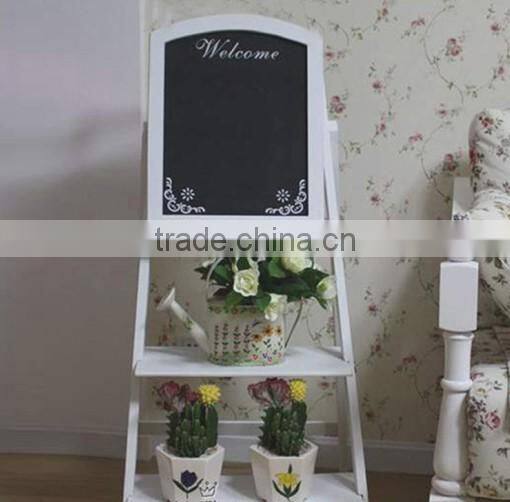 outdoor solid wood folding ads display blackboard shelf