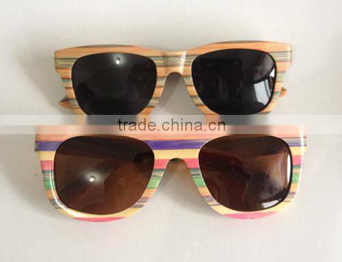 Pure manual coloured bamboo sun glasses Retro polarized sunglasses