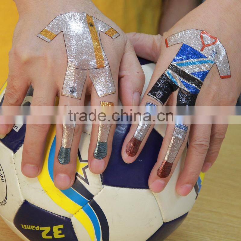 New Arrival glliter CMYK soccer uniform for hands wholesales tattoo sticker