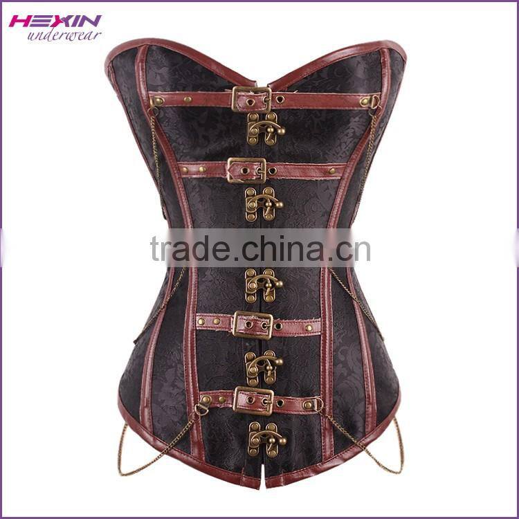 Glam Rock Brown Women's Steel Boned Steampunk Gothic Tight Lacing Corset