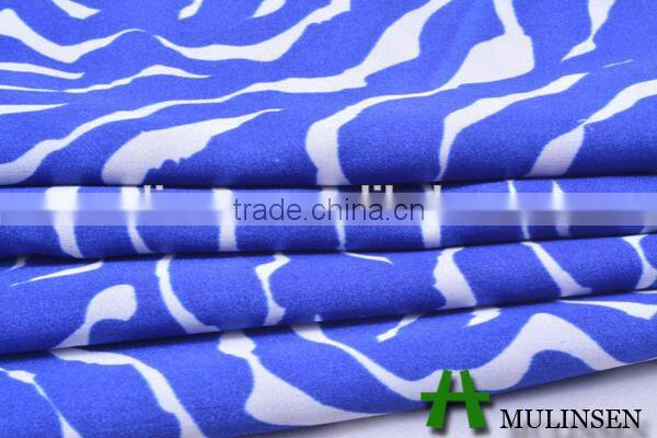 Mulinsen textile printed woven satin with twist polyest stretch woven fabric