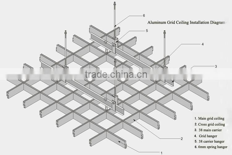 modern decorated ceiling aluminum grid ceiling with quality guarantee