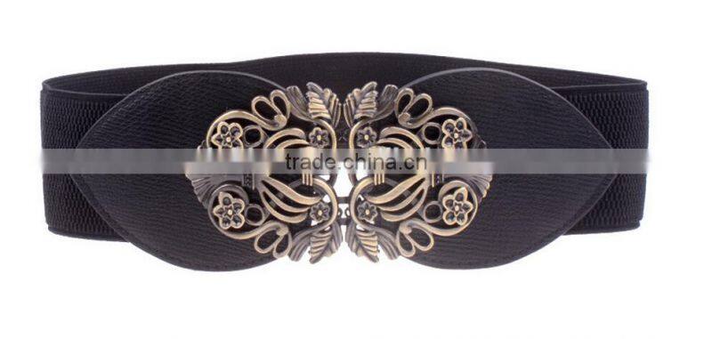 korea style fashion new ladies and women retro palace buckle elastic cloth wide waist belt