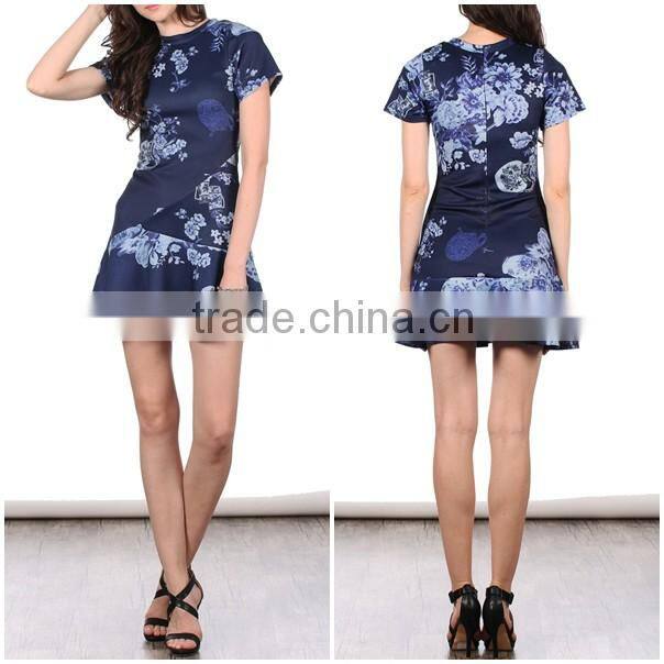 Latest Gorgeous Fashion Blue Porcelain Dress Designs for Ladies