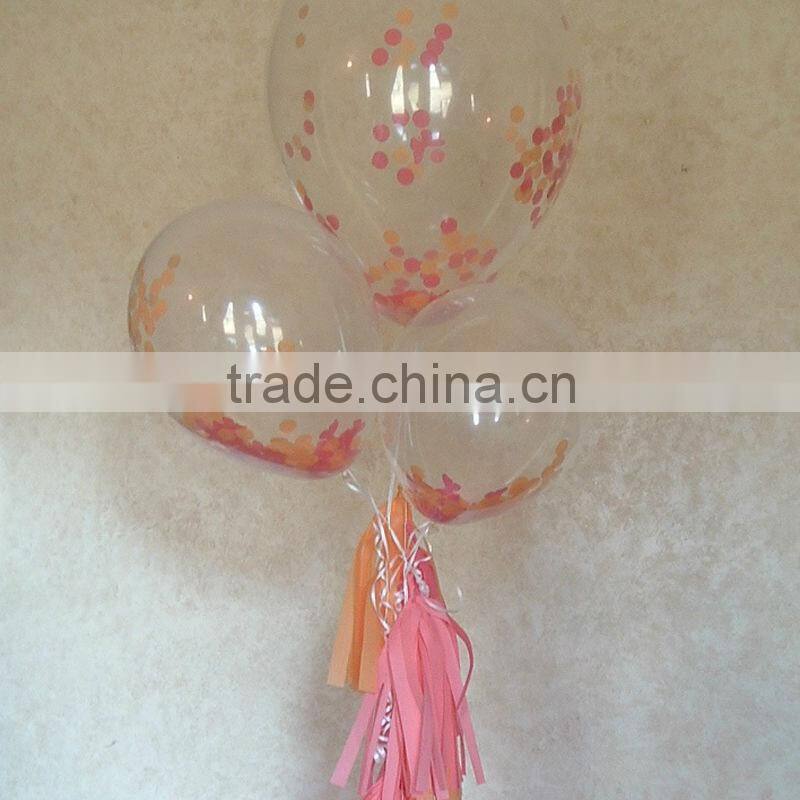 Purple tissue paper heart confetti for table decoration