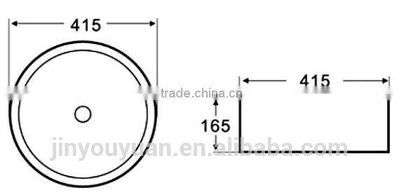 Y827 Washing Basins; Round Sanitary Ware Bathroom Basin White Color Art Basins