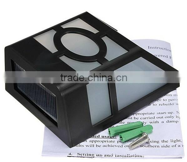 decoration hotel or garden black abs RetroStyle waterproof solar wall lamp
