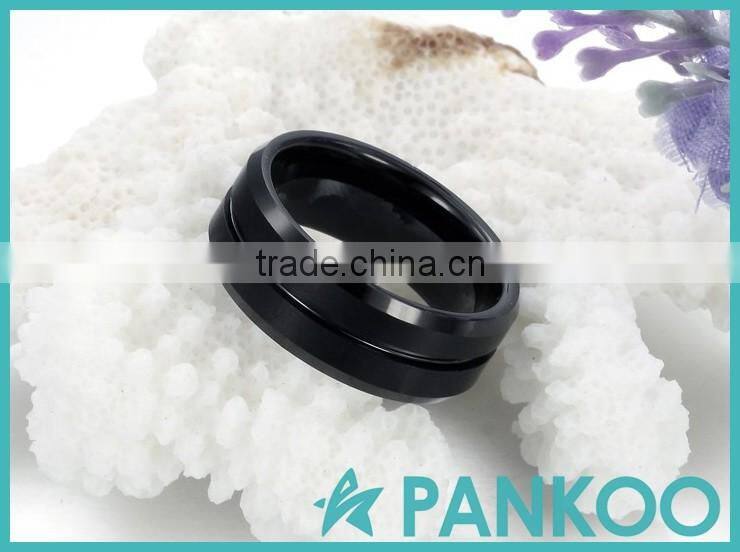 hot sale wholesale rings for men jewelry trendy black tungsten ring