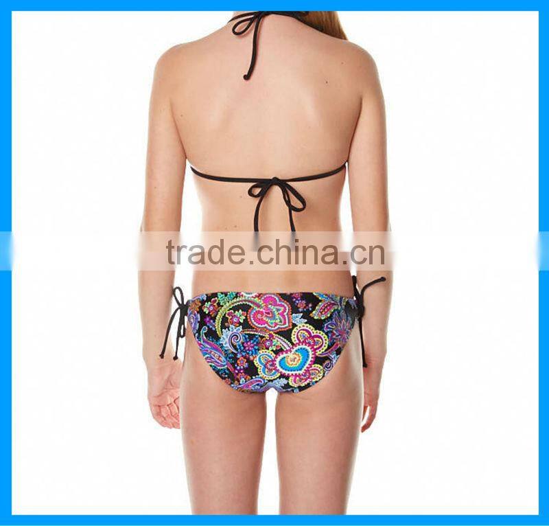 Domi full sexy photos girls removable foam cups and silver embroidery kids fashion bikini for girls