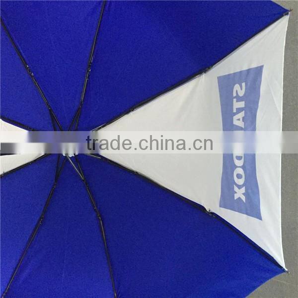 auto umbrella 3 fold two tone umbrella with finger handle