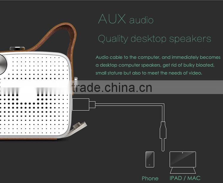 NEW model portable bluetooth speaker 3D Stereo sound with leather handle