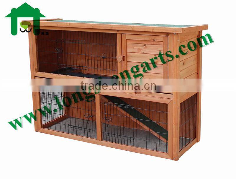 Double-deck Wooden Rabbit Cage