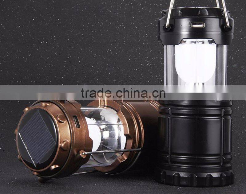 High Quality 6 LED Hand Lamp Rechargable Collapsible Solar Camping Lantern Tent Lights for Outdoor Lighting