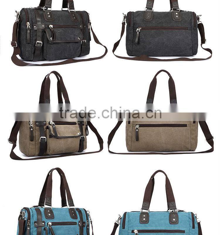 Customized Traveler Big Capacity Casual Canvas Messenger Bag For Men