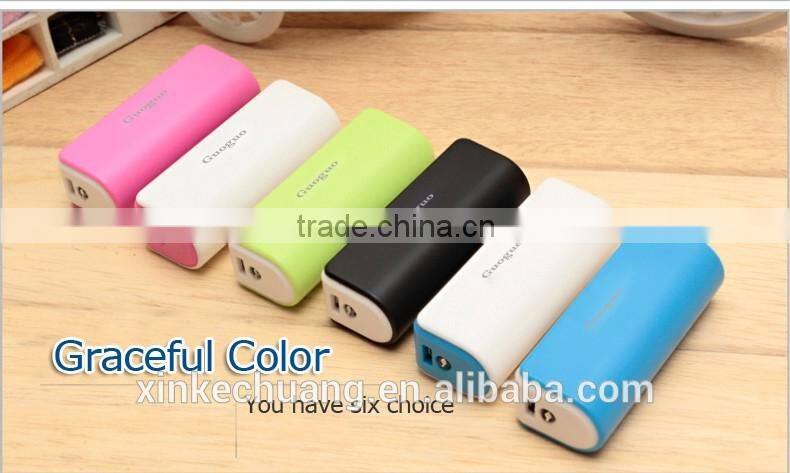Guoguo LED torch colorful 2200mAh cute portable power bank for iphone6/7