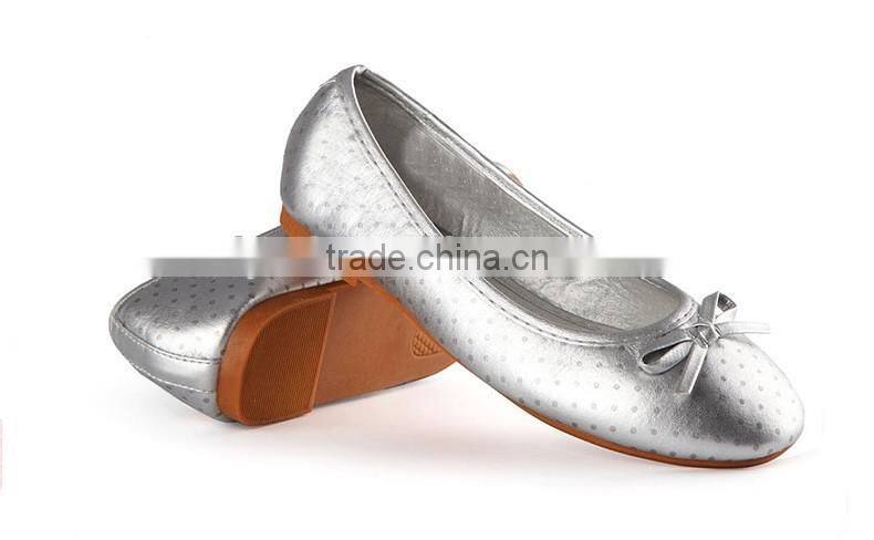2 colorways dots printed TPR sole fancy sweet cheap ballerina shoe girls belly pump shoes ballet flats shoes kids 2016