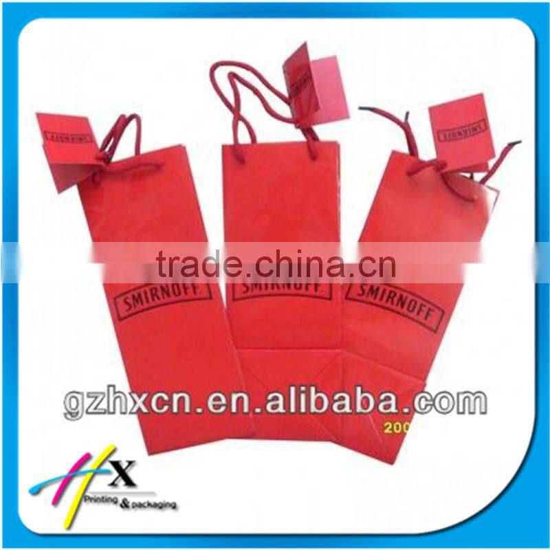 red festival paper bags with lable