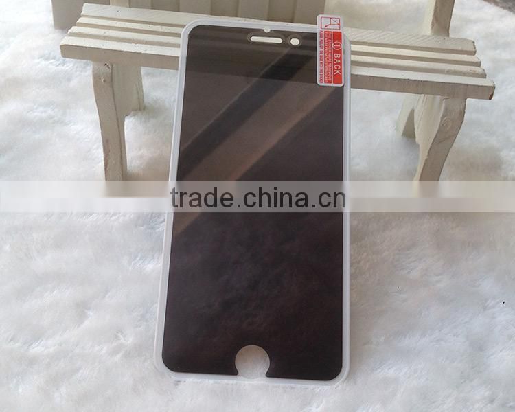 Superhard h9 2.5D tempered glass privacy screen protector for iphone 6