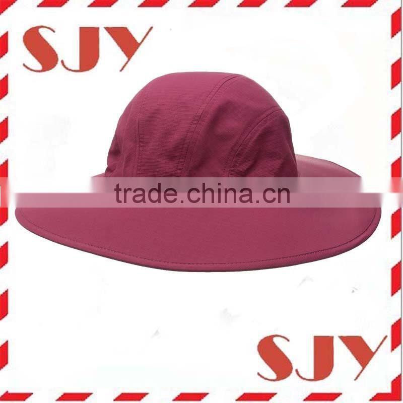100% polyester dri fit wide brim folding women sun hats