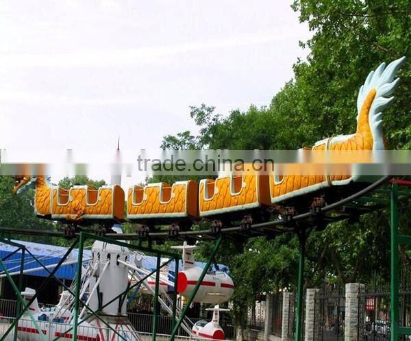 Kids large amusement rides mini roller coaster , sliding dragon / green worm mini roller coaster rides hot sale