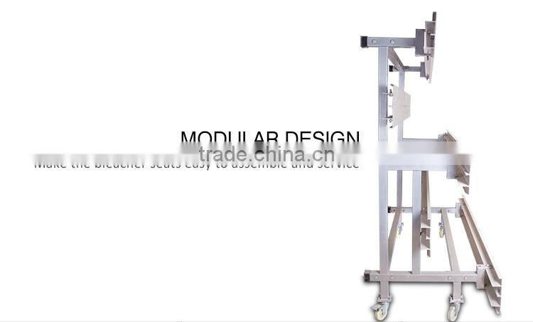 Good quality quick assembling retractable indoor gym folding bleachers