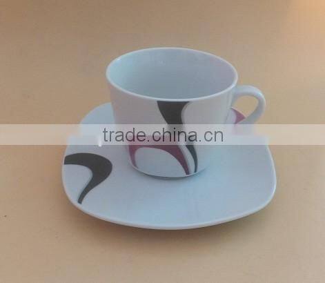 Fashion design coffee and tea set fine porcelain cups and saucers sets