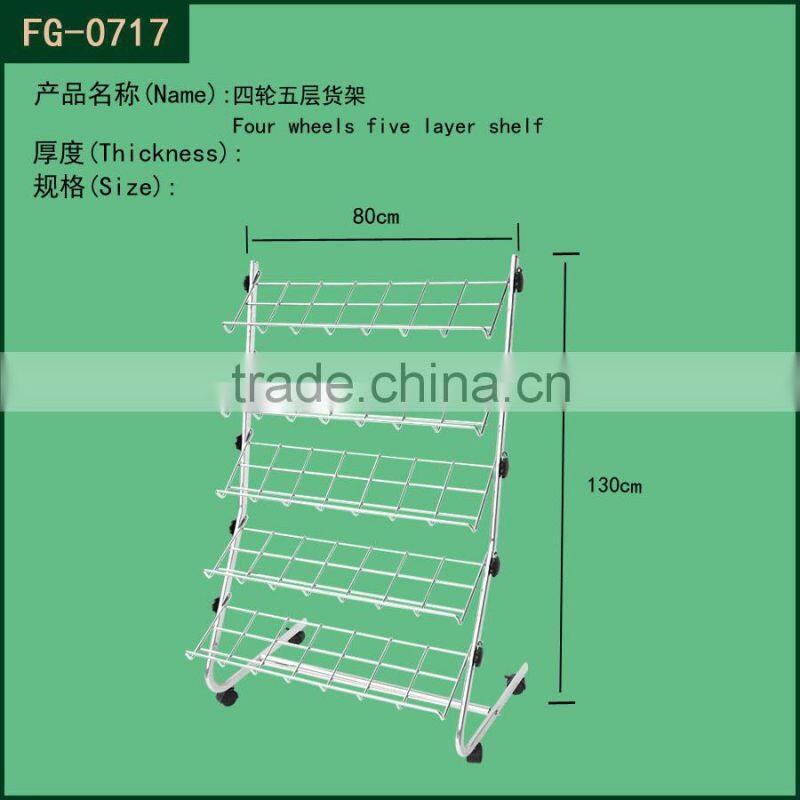 Adjustable folding 5 tier stable metal shoe rack
