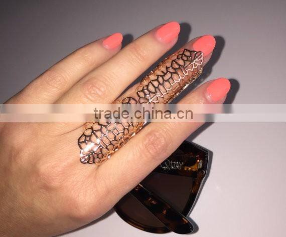 Full Finger Statement Ring Adjustable Armor Rose gold Cockta Ring Birthday Christmas Gift