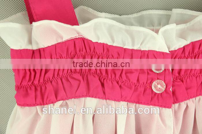 2015 new arrival Occident fashion colorful stripe girls dress cotton princess dress