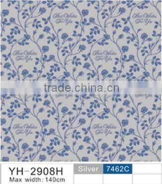 YH-2908 Embossed tablecloth with non-woven/fannel backing (golden/silver grounding)