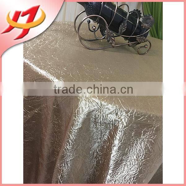 Crushed cheap polyester satin ruffled table cloth