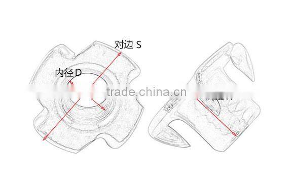M3-4-5-6-8-10 four claws nut furniture hardware screw nut bolt