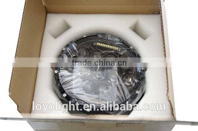 waterproof jeep wrangler led lamp 7" 75W car LED Headlight H4 DRL High/Low for Wrangler Hummer JK LJ