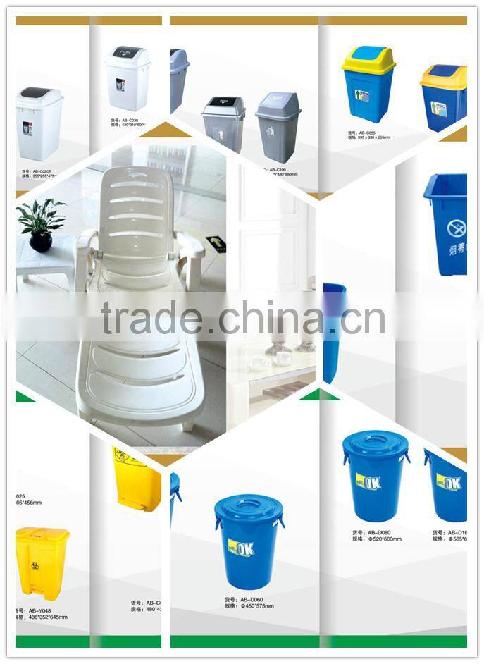 120L Outdoor plastic trash can with two wheels waste bin