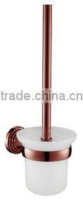 unique toilet brush holder with glass with brush NO.Z7157E rose gold