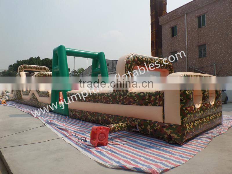 cheap children Obstacle course ocean themed inflatable assault obstacle tunnel course