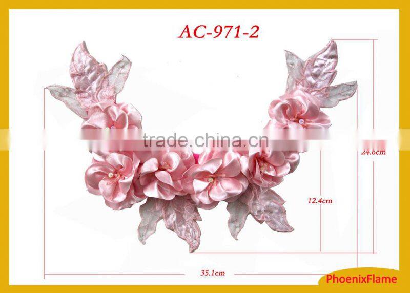 Fancy silk chiffon flower trim AC-971
