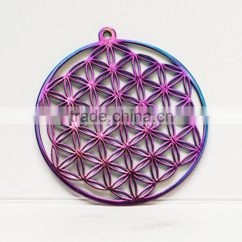 316l stainless steel jewelry flower of life pendant wholesale