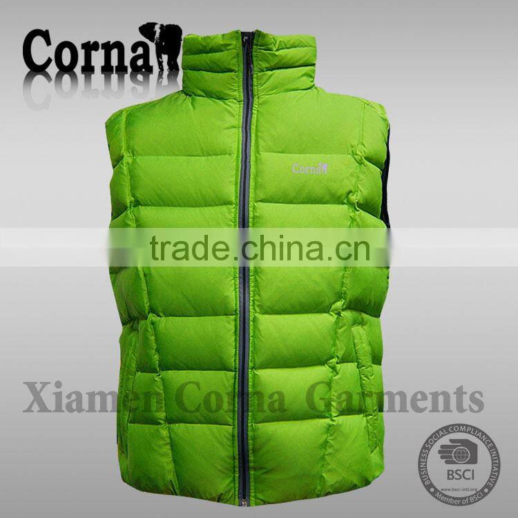 Winter outdoor sport fashional color sleeveless men down feather plus size waistcoat