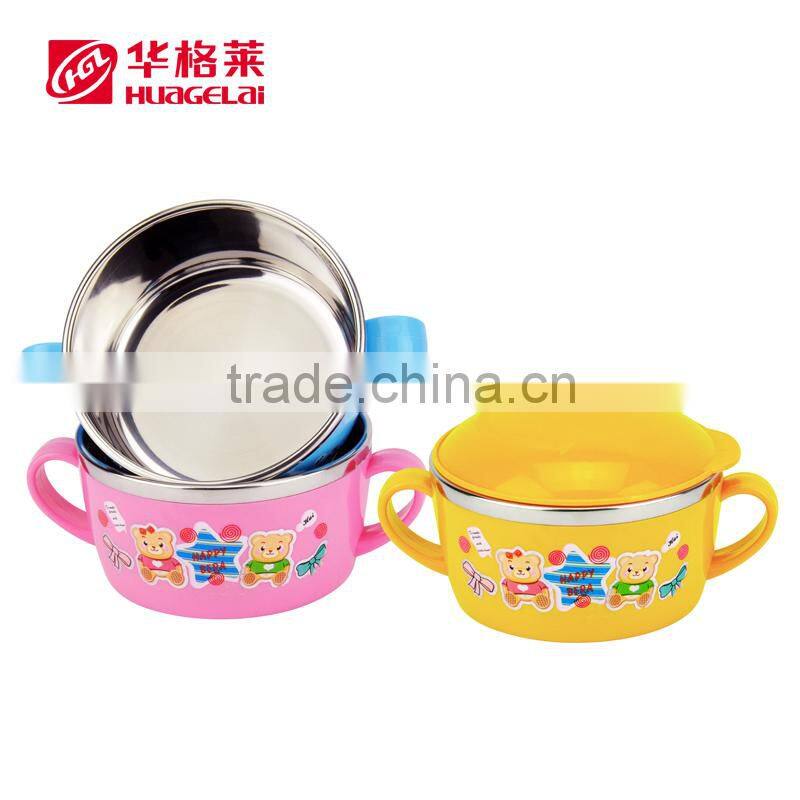 Stainless Steel Plastic Colorful Kid drinking cups with cover 10CM
